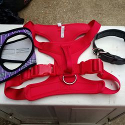 XL Dog Harness, Vest, and Leather Collar 