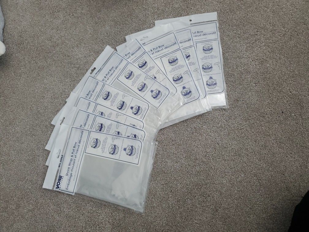 NEW Pack Of 10 Shrink Wrap & Pull Bow Bags