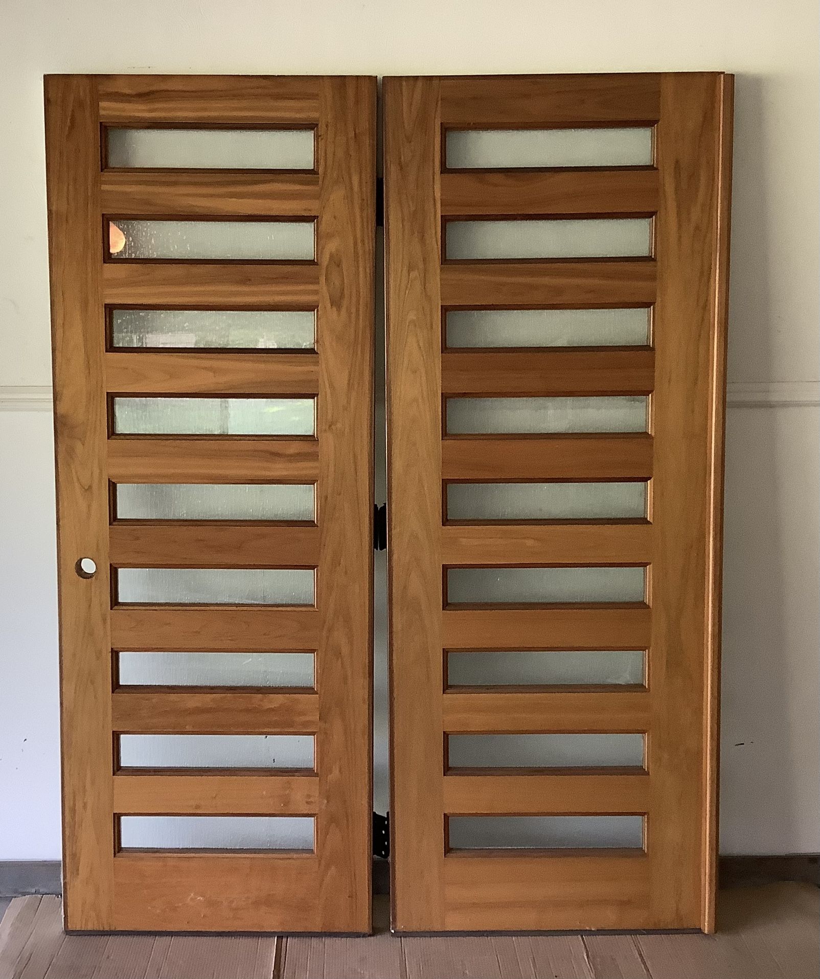 Simpson Fir Exterior Contemporary Walnut Double Doors