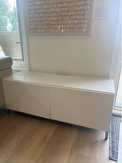 Ikea Old Besta TV stand console, White 47W x 15 3/4D x (19H)