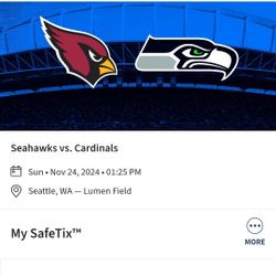 Seattle Seahawks Vs Arizona Cardinals Sunday November 24th 1:25pm