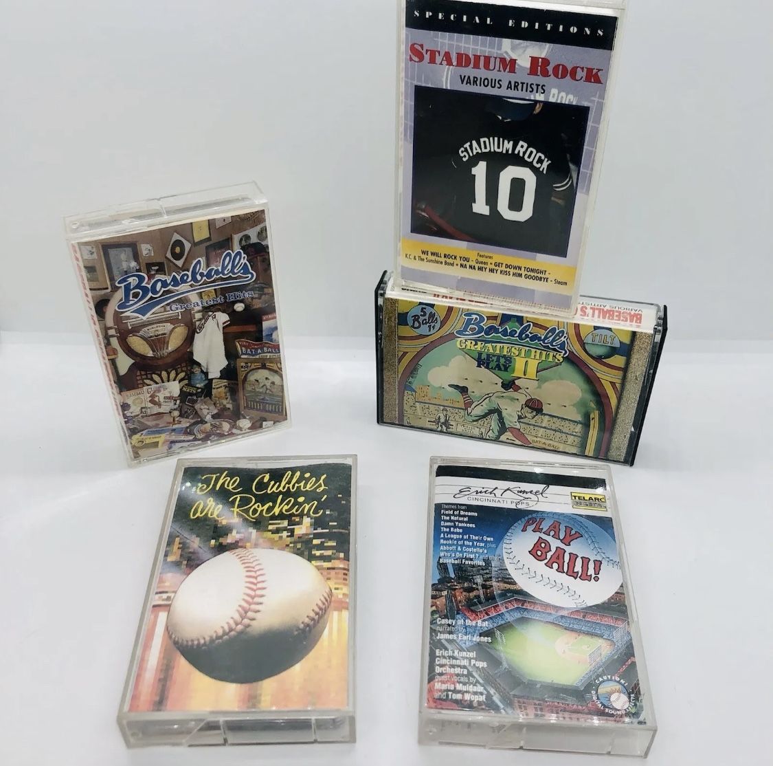 Baseball 5-Pack Cassette Tape Lot - Americana Nostalgia Music World Series