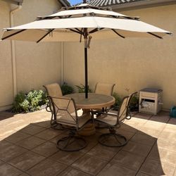 Concrete Table And Metal Chair Combo