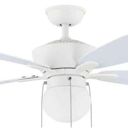 Ceiling Fan 44 in. LED Bulb 3 Speeds with Colored Stars Projecting on Ceiling in Matte White