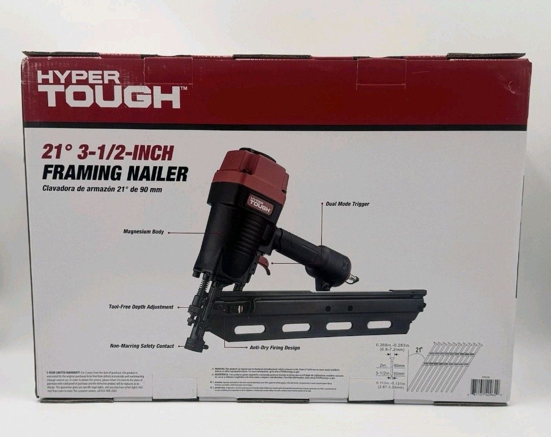 Air Framing Nailer 21 degree 3-1/2-inch Framing Nailer + 50 Nails