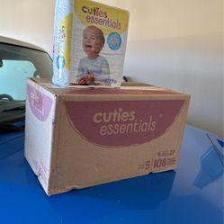New In Box - Cuties Essentials Diapers - Size 5 (108 Diapers)