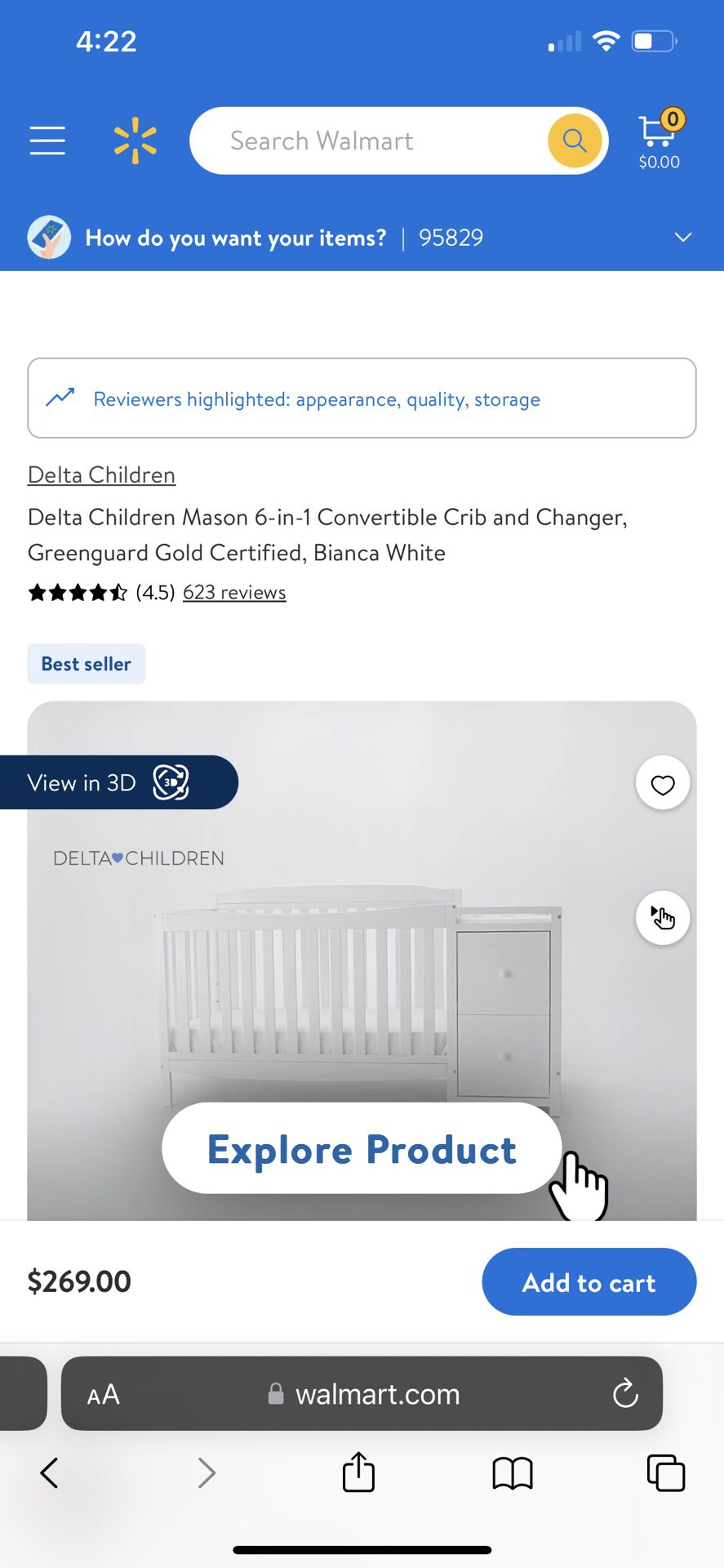 6 in 1 Convertible Changer And crib