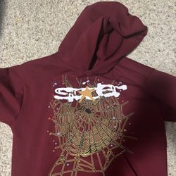 maroon sp5der hoodie