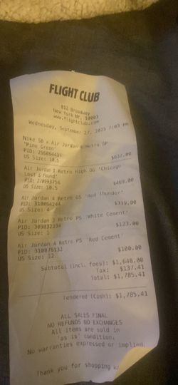 Flight club yeezy receipt hotsell