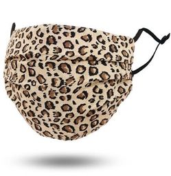 Leopard Theme For Face Pleated/Cotton/Washable/Reusable