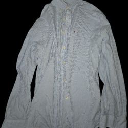 Tommy Hilfiger Blue Long Sleeve Slim Fit Button Down Business Shirt Men's XL