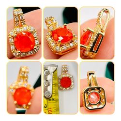 NEW High Quality Rose Gold Plated Pendent Adorned with Radiant Crimson Fire Opal