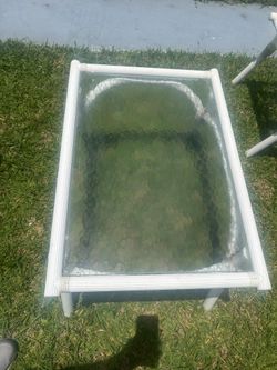 Patio Table PVC & Glass