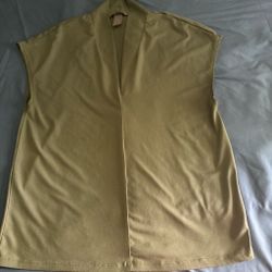 Olive Green Sleeveless Open Front Vest