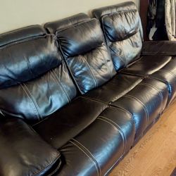Perfect Dark Brown Leather Reclining Sofa Set