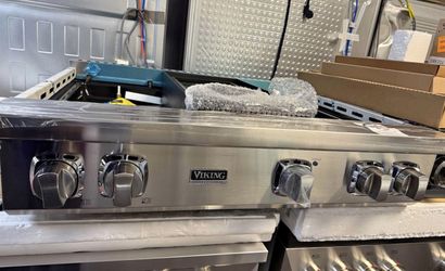 VRT7364GSS Viking 36" Gas Rangetop - 4 Burners with 12" Griddle 7 Series - Natural Gas - Stainless Steel