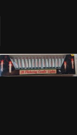 Christmas Lights Set Of 20 Flickering Candle Vintage Collectible Bin6