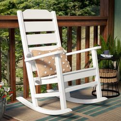 🪑🤍 New - POLYWOOD Oakport Rocking Chair – White 🤍🪑
