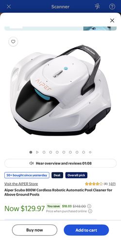 Aiper Scuba 800W Cordless Robotic Automatic Pool Cleaner for Above Ground Pools