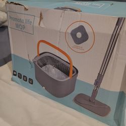 Spin Mop and Bucket System with Wringer Set for Floors Cleaning, Rotary Automatic Separation of Sewage, No Hand Washing, Extendable and Quick Spin Dry