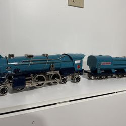 TT Blue w/Nickel Trim Std. Gauge Tinplate 400E Tinplate Steam Engine NYC Version