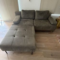 Convertible Modular Sectional Sofa, Deep Green