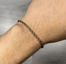 Yellow Gold Rope Chain Bracelet 18cm(7in)