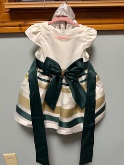 Girls dress green and gold 12 mo