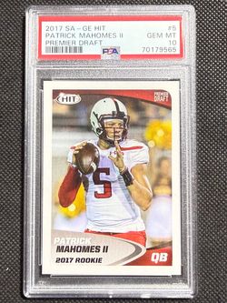 2017 SA-GE Sage HIT Patrick Mahomes Premier Draft #5 PSA 10 Gem Mint Rookie RC