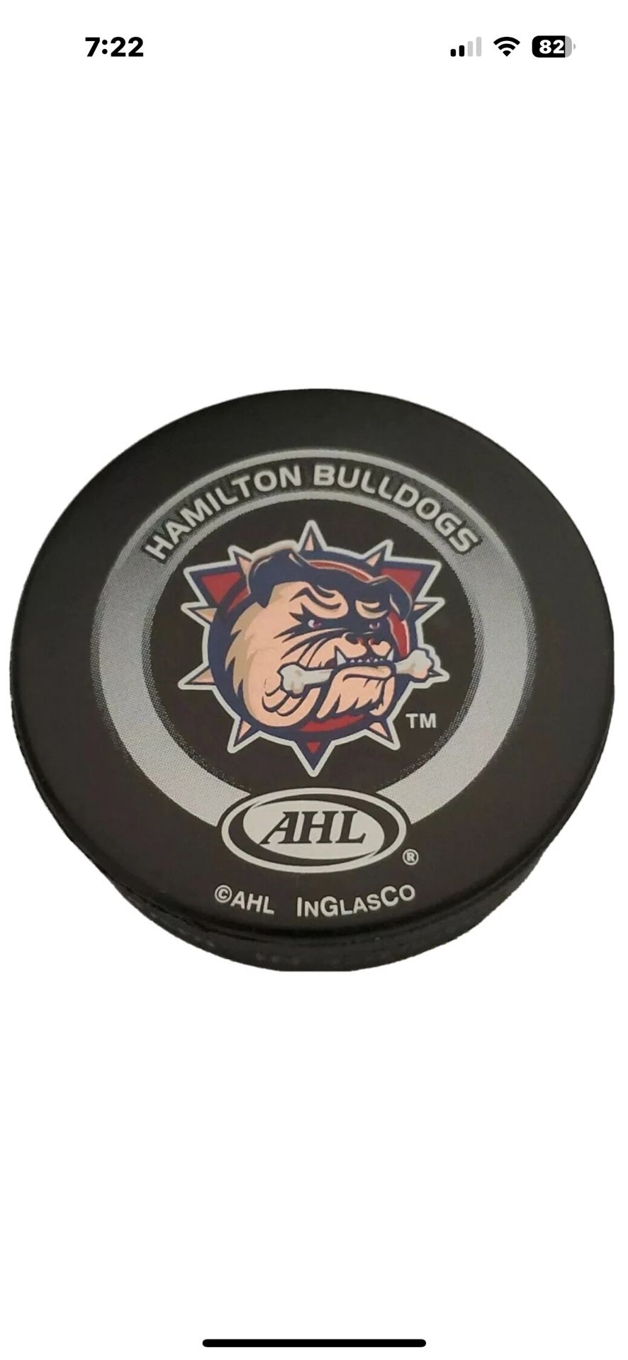 Ahl Hamilton Bulldogs Game Puck