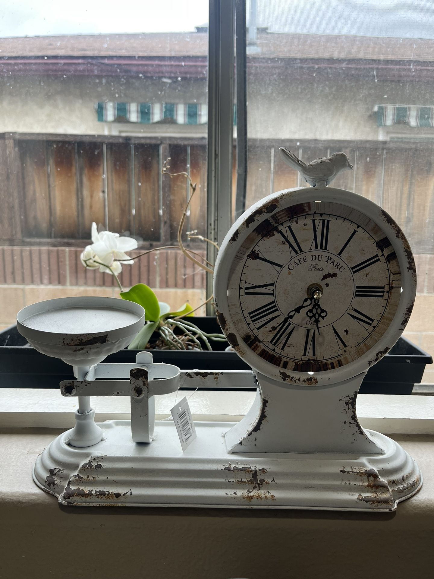 Vintage Style Scale Clock with Candle Holder