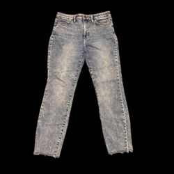Light Wash Acid Wash High Waisted Jeans