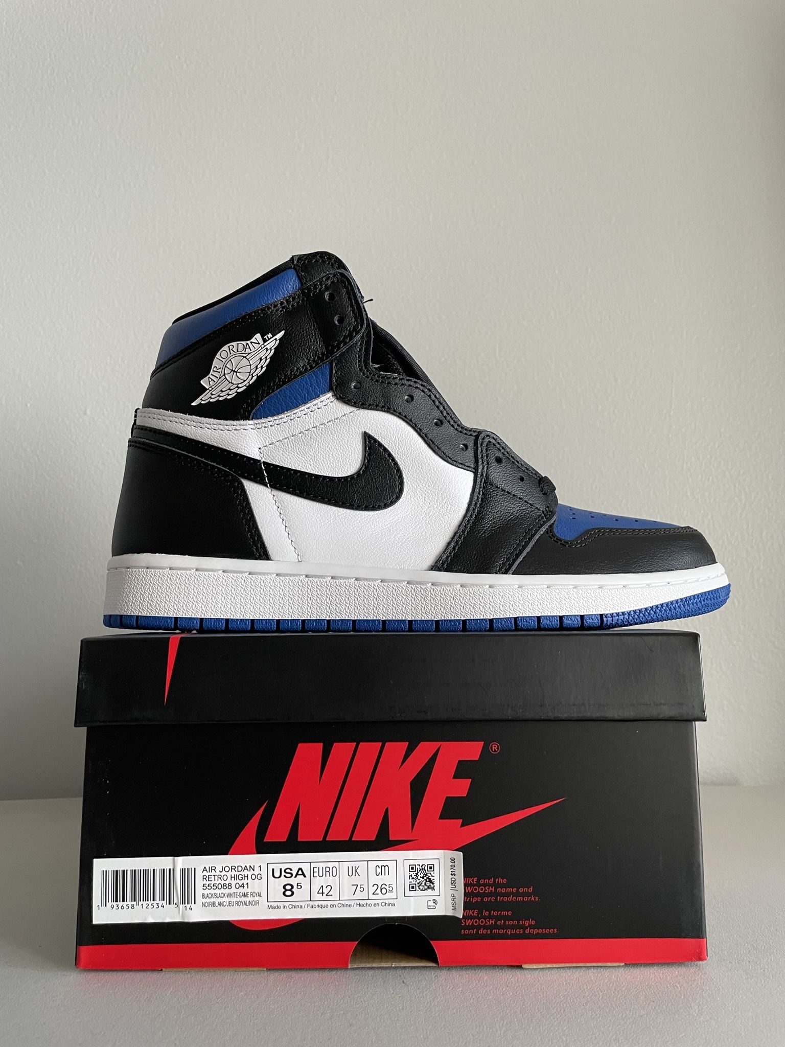 Jordan 1 High Royal Toe - 8.5,10.5,11,11.5 &13 M