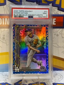 2025 Topps Holiday Shohei Ohtani Blue Metallic PSA 9