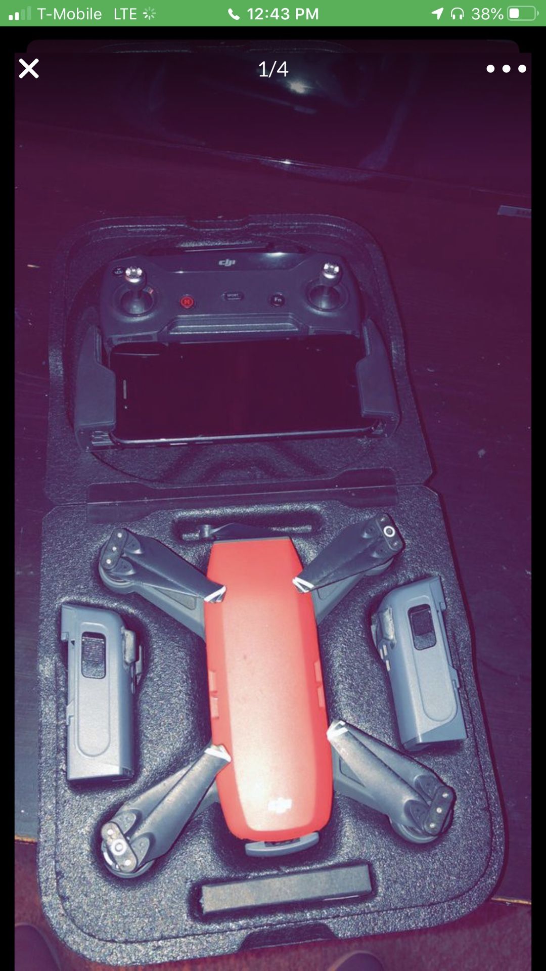 DJI spark drone with wing guards