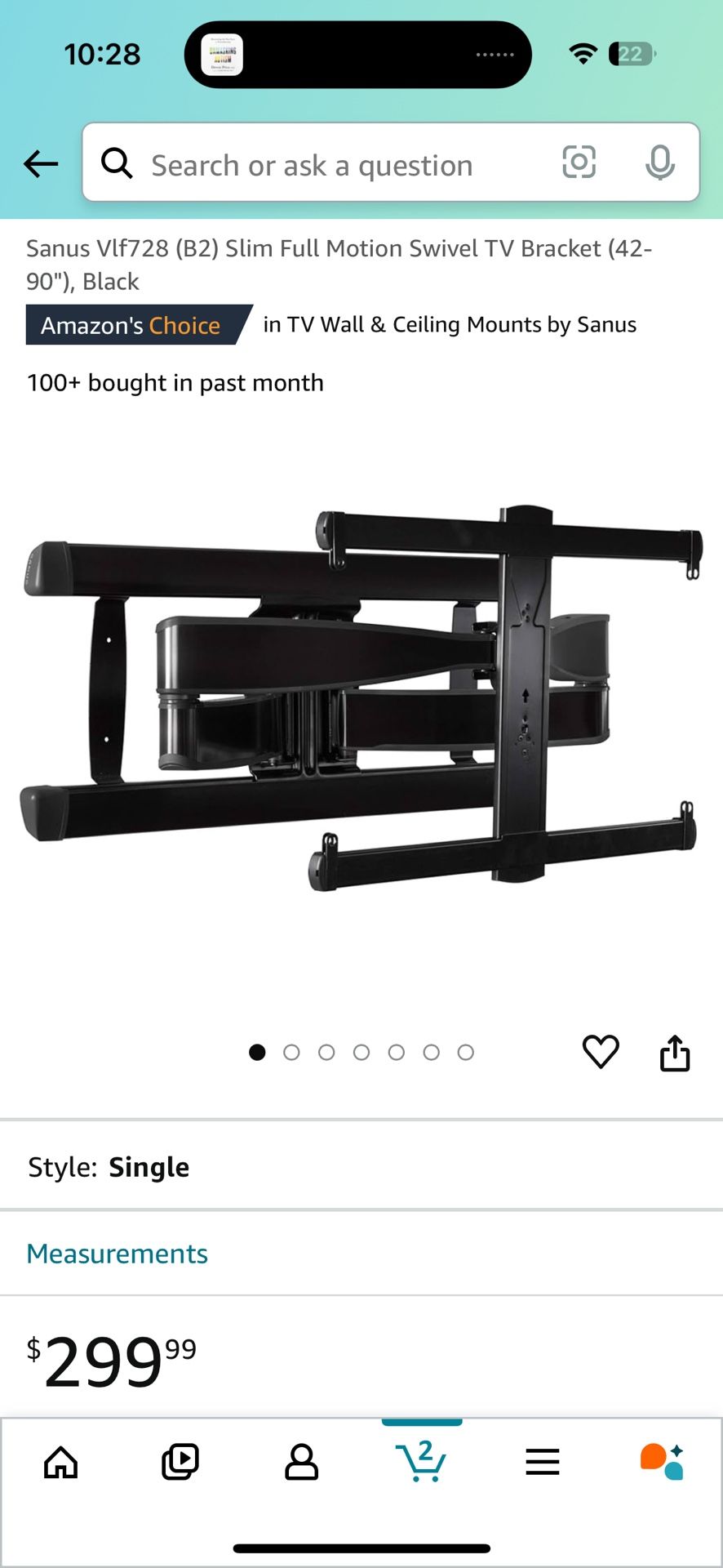 Sanus Premium Full Motion TV Wall Mount