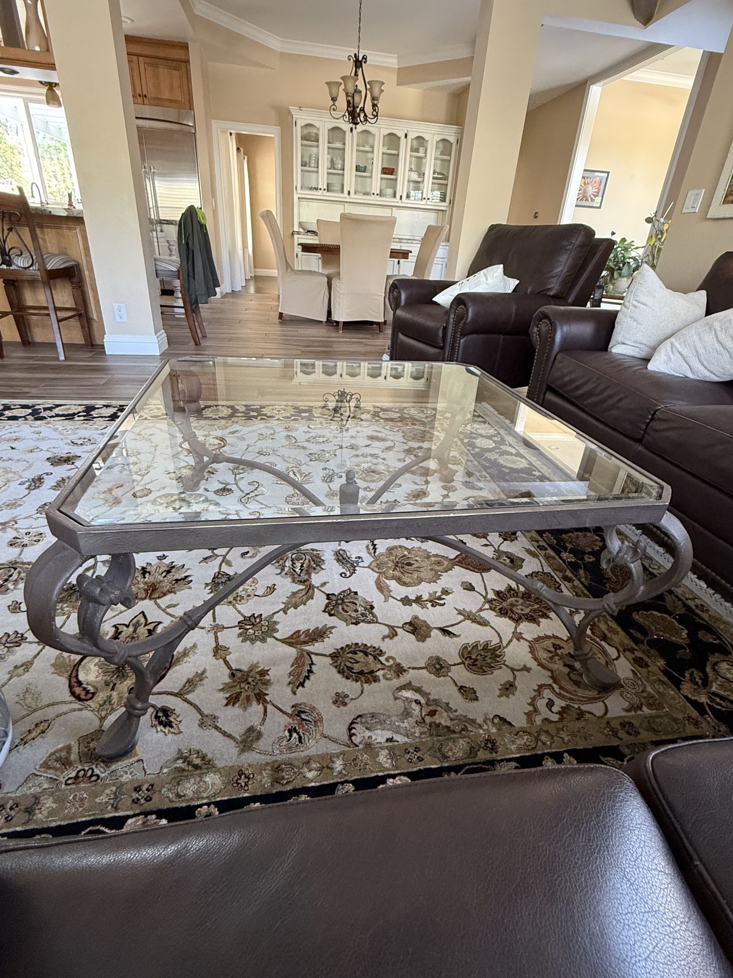 Glass coffee and end table set