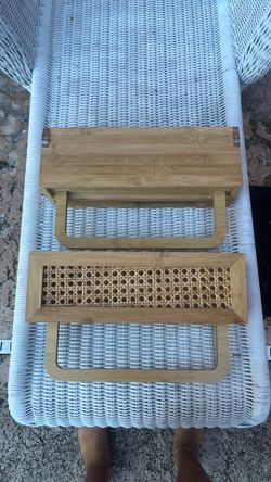 2 wooden shelves