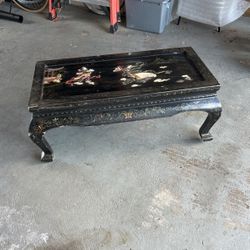 Mid Century Lacquered Inlaid Chinese Coffee Table