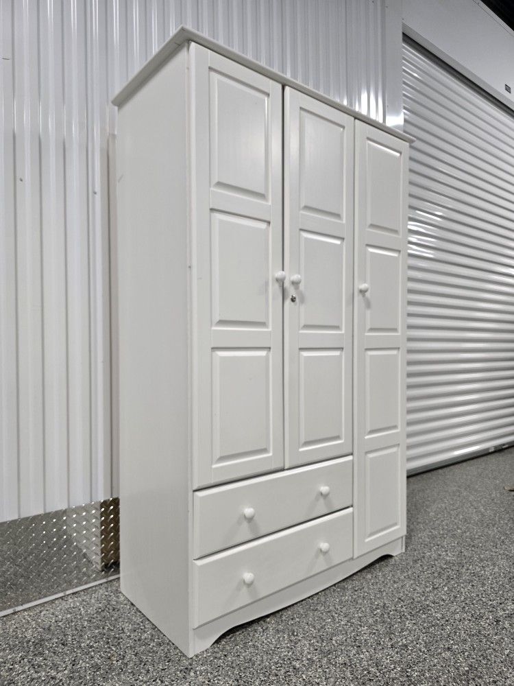 White Armoire / Wardrobe Closet – Great Storage Piece