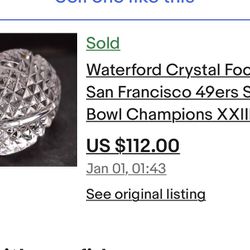 Waterford Crystal 49ers Super Bowl 