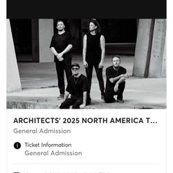 2 Tickets Architects Charlotte, NC - The Fillmore