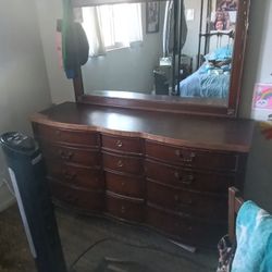 Vintage 12 Drawer Dresser With Mirror