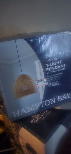 Hampton Bay Highler 1-Light Pendant Matte Black
