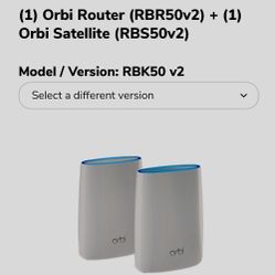 Netgear Orbi RBK50v2 Tri-Band Router/Satellite WiFi System. + 4 Ethernet Cables