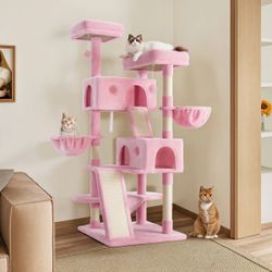 Brand New Pink Cat Tree Condo With Scratch Post Extra Large