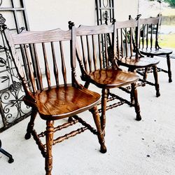 quartet of Vintage BUCKSTAFF Co. Tavern style Chairs in incredible condition!