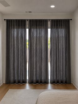 Pottery Barn Emery Linen Curtains in Grey Emery