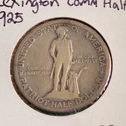 1925 Lexington-Concord Sesquicentennial Commemorative Half Dollar Silver Coin