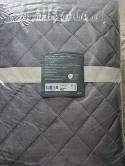 Velvet Reversible Quilt Set Gray 2pc.Twin  New